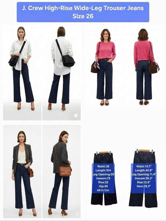 J. Crew Denim - J. Crew High-Rise Wide-Leg Trouser Jeans Size 26